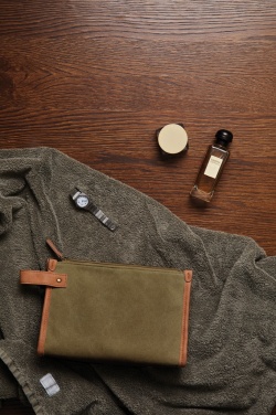 Logo trade promotional gifts image of: VINGA Bosler GRS recycled canvas toiletry bag