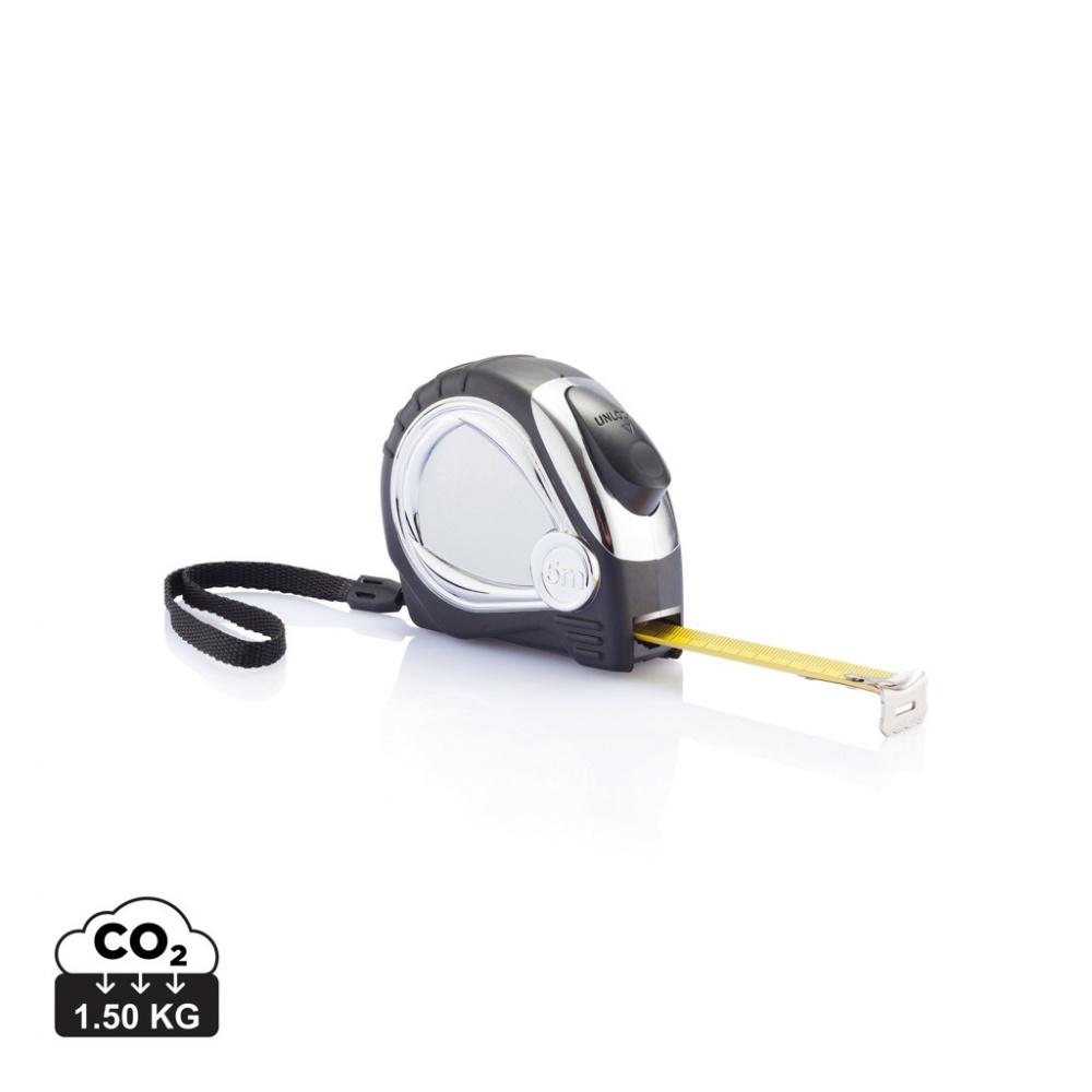 Logotrade corporate gift picture of: Chrome plated auto stop tape measure