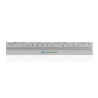 Logo trade promotional merchandise picture of: 15cm. Aluminum triangular ruler