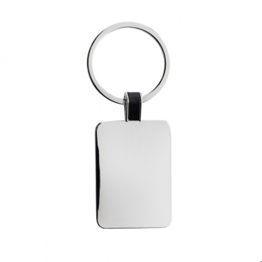 Logotrade corporate gift image of: RCS recycled zinc alloy rectangle keyring
