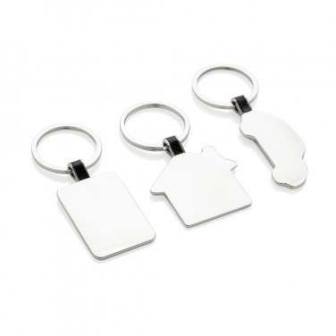 Logo trade promotional products image of: RCS recycled zinc alloy rectangle keyring