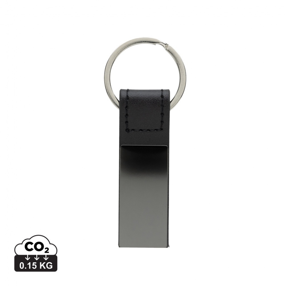 Logotrade advertising product image of: Luxury PU keychain RCS recycled zinc alloy