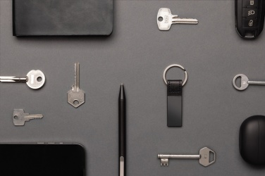 Logotrade promotional merchandise image of: Luxury PU keychain RCS recycled zinc alloy