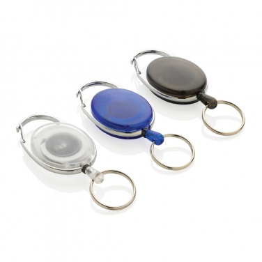 Logo trade promotional items picture of: RCS recycled ABS roller clip keychain