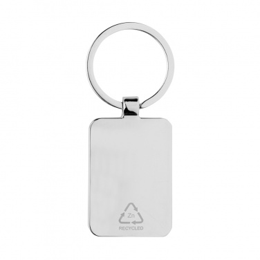 Logo trade promotional giveaway photo of: RCS recycled zinc alloy rectangle keychain with bamboo