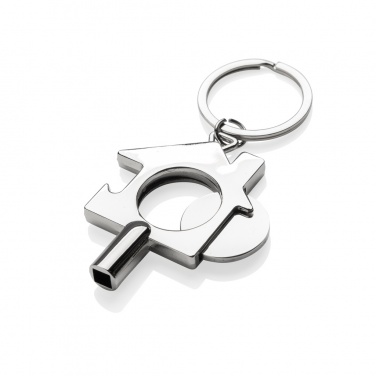 Logo trade promotional product photo of: RCS recycled zinc alloy 3 in 1 keychain