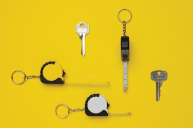 Logotrade advertising products photo of: MeasureMate RCS reycled ABS 1 meter tape keychain