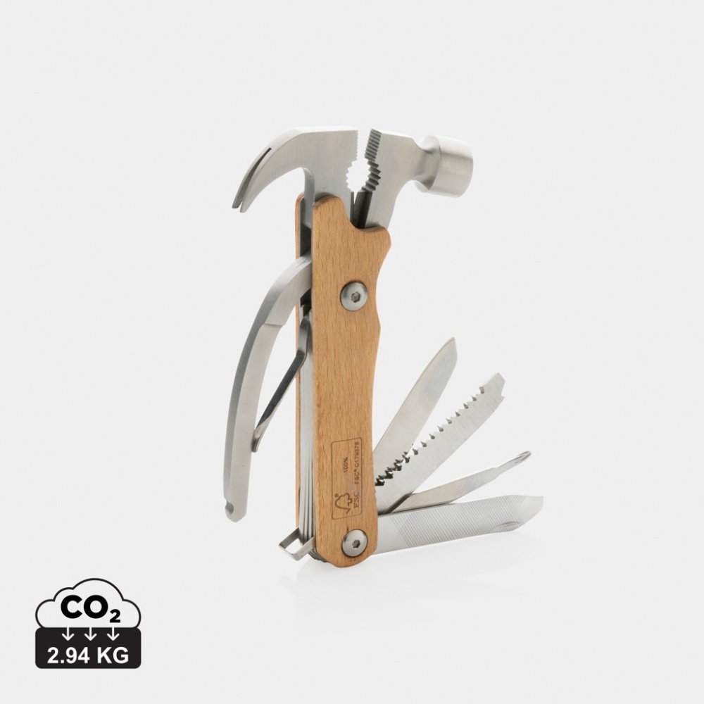 Logo trade business gift photo of: Wooden multi-tool hammer