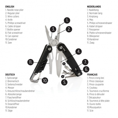 Logo trade business gifts image of: Solid multitool with carabiner