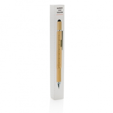 Logo trade business gift photo of: Bamboo 5-in-1 toolpen
