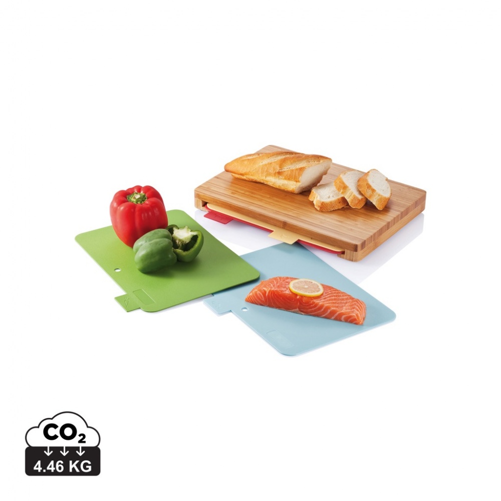 Logo trade promotional items picture of: Cutting board with 4pcs hygienic boards