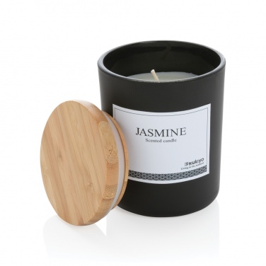 Logo trade promotional items image of: Ukiyo deluxe scented candle with bamboo lid