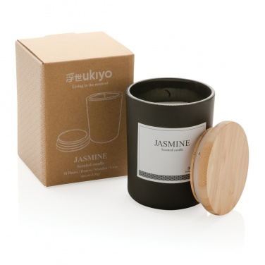 Logo trade promotional gift photo of: Ukiyo deluxe scented candle with bamboo lid