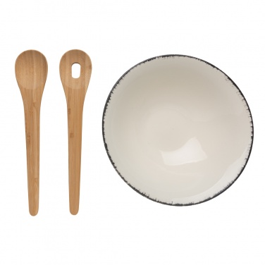 Logo trade promotional gifts image of: Ukiyo salad bowl with bamboo salad server