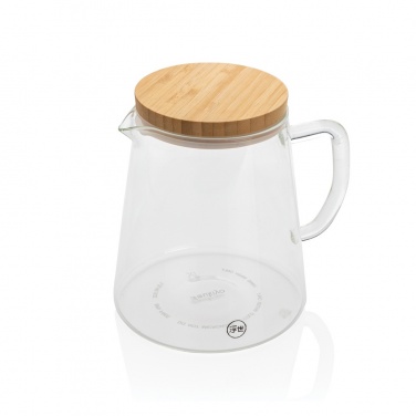 Logotrade promotional gift picture of: Ukiyo borosilicate glass carafe with bamboo lid 1.2L