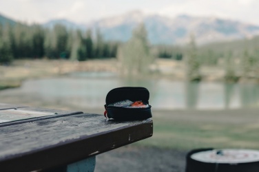 Logo trade promotional items image of: RCS recycled nubuck PU pouch first aid set mailable