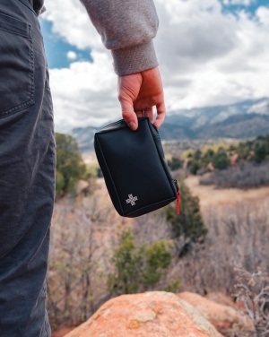 Logotrade promotional giveaway image of: RCS recycled nubuck PU pouch  first aid set