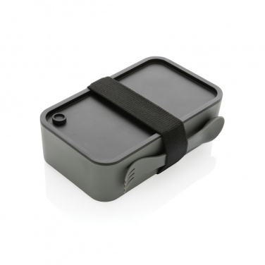 Logo trade promotional gift photo of: GRS recycled PP lunch box with spork