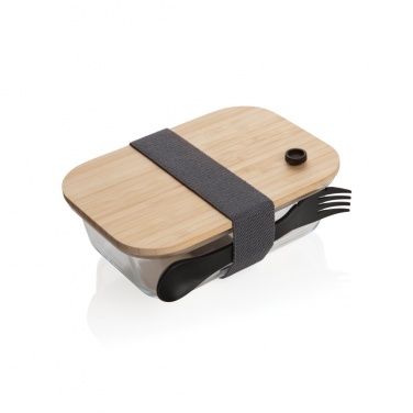 Logo trade promotional gifts picture of: Glass lunchbox with bamboo lid