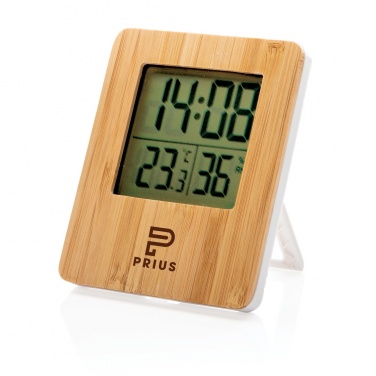 Logo trade promotional giveaways image of: Bamboo weather station