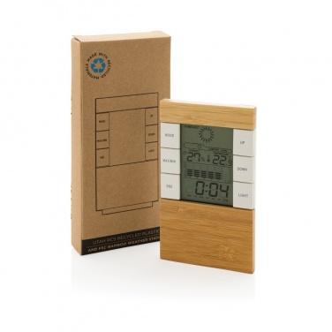 Logo trade promotional product photo of: Utah RCS rplastic and bamboo weather station