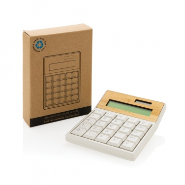 Logotrade promotional item image of: Utah RCS recycled plastic and  bamboo calculator
