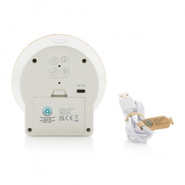 Logotrade corporate gift picture of: Utah RCS rplastic and bamboo LCD desk clock