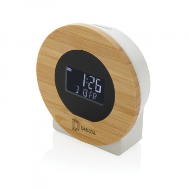 Logotrade corporate gift image of: Utah RCS rplastic and bamboo LCD desk clock