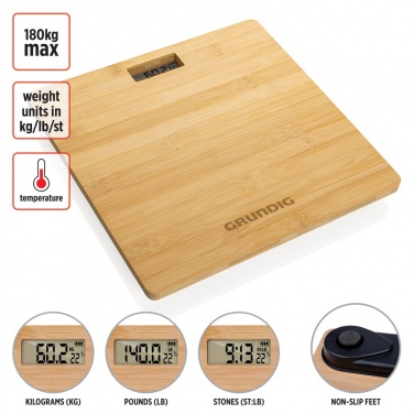 Logotrade promotional product image of: Grundig Bamboo Digital Body Scale
