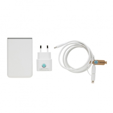 Logo trade business gifts image of: Surge RCS recyled PET 20W type C 3 pcs charging set