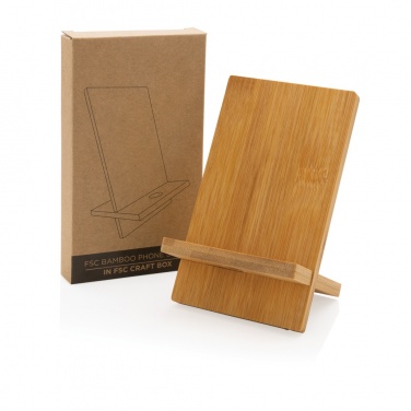 Logotrade promotional product picture of: Bamboo phone stand in kraft box