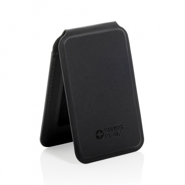 Logo trade corporate gift photo of: Magstand RCS recycled PU magnetic phone wallet with stand