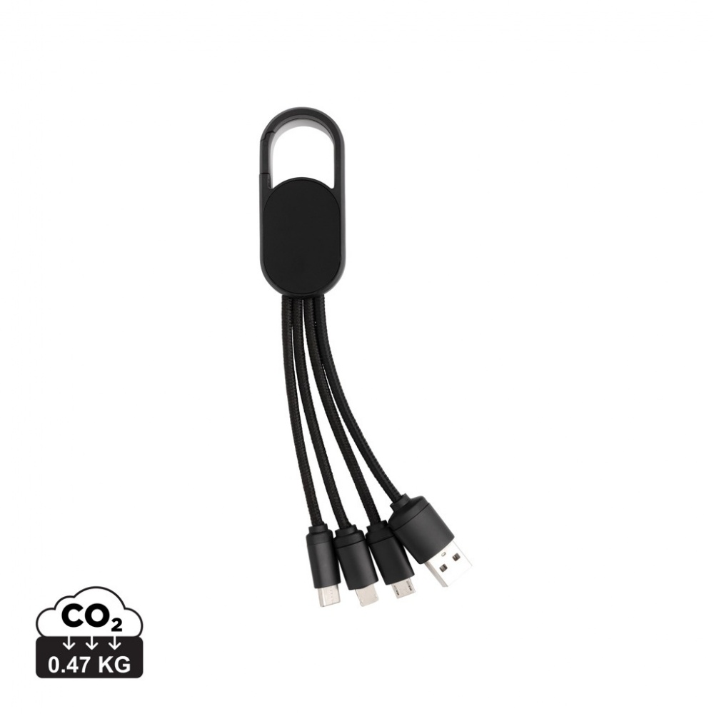 Logo trade advertising products image of: 4-in-1 cable with carabiner clip