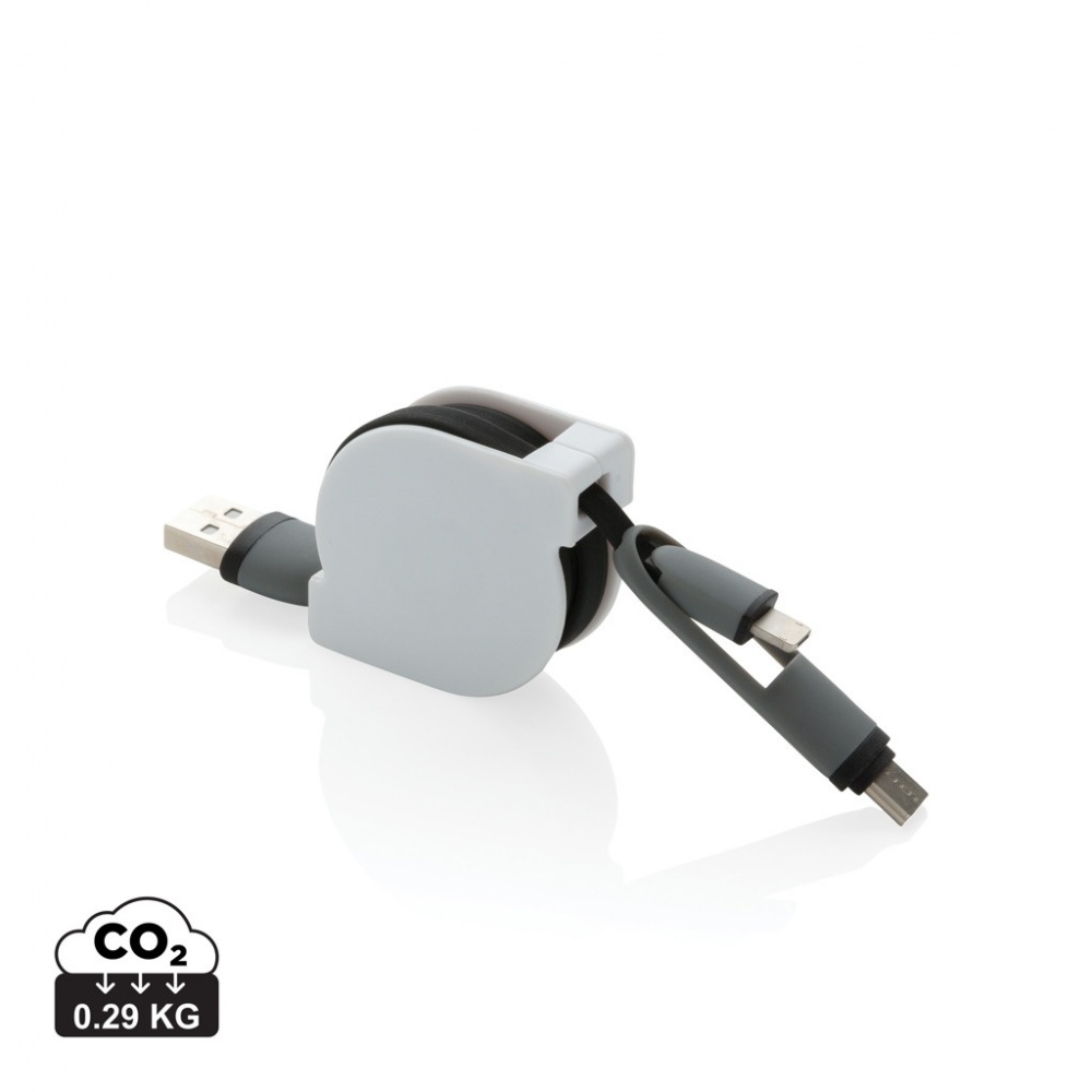 Logo trade promotional giveaway photo of: 3-in-1 retractable cable