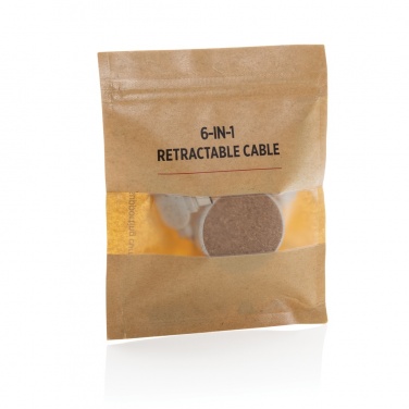 Logo trade business gift photo of: Cork and Wheat 6-in-1 retractable cable