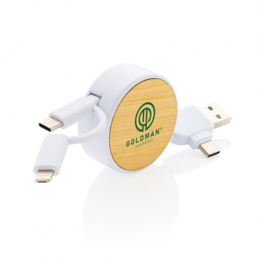 Logotrade promotional merchandise photo of: RCS recycled plastic Ontario 6-in-1 retractable cable