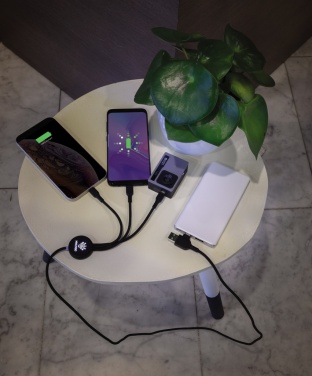 Logo trade promotional gifts image of: Light up logo 6-in-1 cable