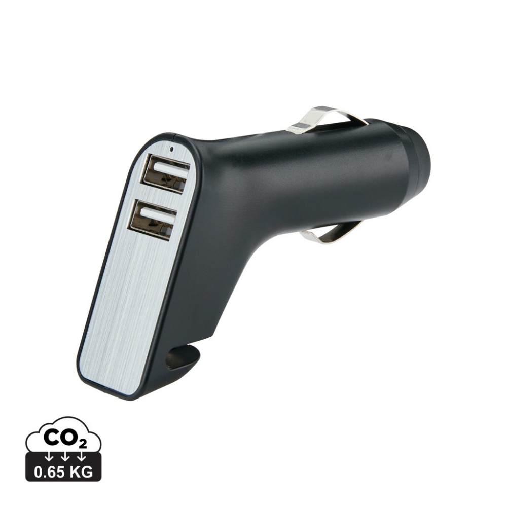 Logo trade promotional products picture of: Dual port car charger with belt cutter and hammer