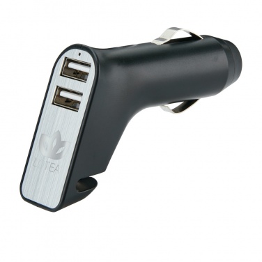 Logo trade promotional merchandise photo of: Dual port car charger with belt cutter and hammer