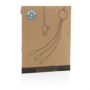 Logotrade business gifts photo of: RCS recycled plastic Ontario 6-in-1 cable