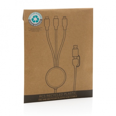 Logo trade promotional gifts picture of: RCS recycled TPE and recycled plastic 6-in-1 cable