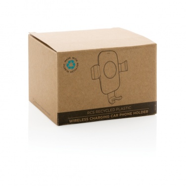 Logotrade promotional merchandise image of: RCS recycled plastic 10W wireless charging car holder