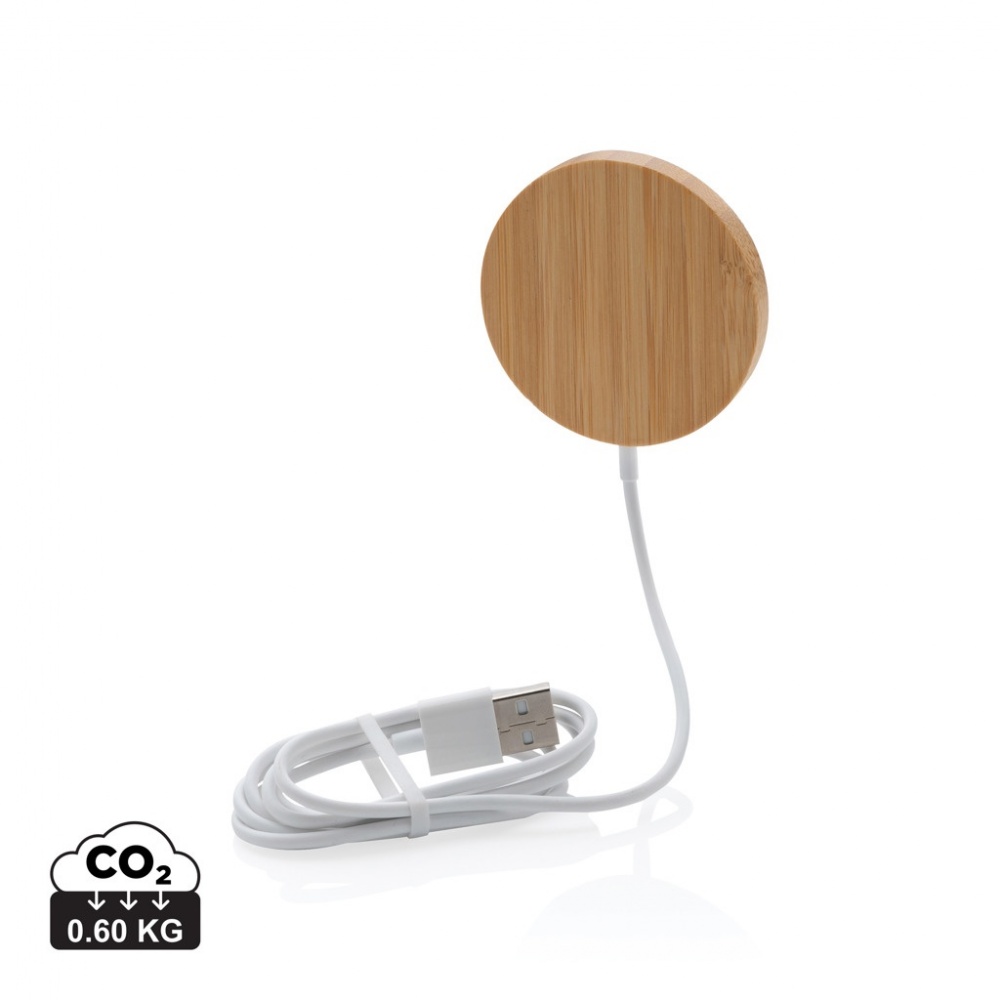 Logo trade advertising product photo of: 10W bamboo magnetic wireless charger