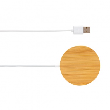 Logotrade corporate gift image of: 10W bamboo magnetic wireless charger
