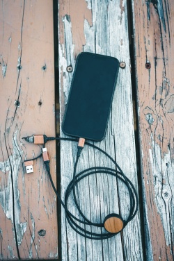 Logo trade business gifts image of: Ohio RCS certified recycled plastic 6-in-1 cable