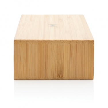 Logo trade promotional merchandise photo of: Bamboo alarm clock with 5W wireless charger