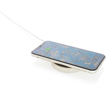 Logo trade promotional gifts picture of: Wheat Straw 5W round wireless charging pad