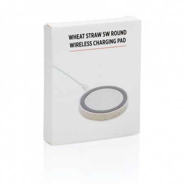 Logo trade promotional items picture of: Wheat Straw 5W round wireless charging pad
