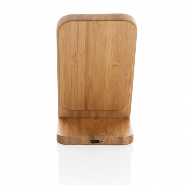 Logotrade business gift image of: Bamboo 5W wireless charging stand