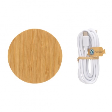 Logotrade advertising product picture of: Bamboo 15W wireless charger